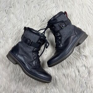 UGG Women's 6.5 Black Gray Kesey Waterproof Boots Combat Moto Grunge